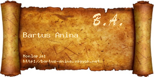 Bartus Anina névjegykártya
